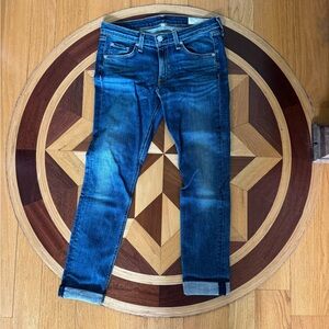 Rag & Bone Dark Blue Denim Skinny Cropped Jeans Size 28